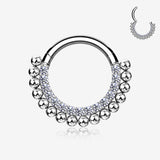 Royal Bali Beads Arc Sparkle Seamless Clicker Hoop Ring-Clear Gem