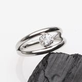 Detail View 1 of Double Hoop Sparkle Seamless Clicker Hoop Ring-Clear Gem
