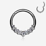 Sparkle Princess Journey Seamless Clicker Hoop Ring-Clear Gem