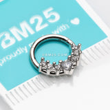Detail View 2 of Sparkle Princess Journey Seamless Clicker Hoop Ring-Clear Gem