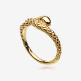 Golden Slithering Snake Steel Seamless Clicker Hoop Ring