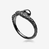 Blackline Slithering Snake Steel Seamless Clicker Hoop Ring