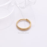 Detail View 1 of Golden Skinny Double Layered Clicker Hoop Ring