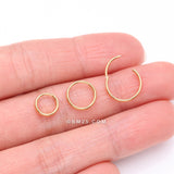 Detail View 3 of Golden Skinny Double Layered Clicker Hoop Ring