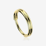 Golden Skinny Double Layered Clicker Hoop Ring