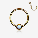 Golden Fire Opal Sparkle CBR Style Seamless Clicker Hoop Ring