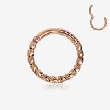 Rose Gold Twisted Metal Seamless Clicker Hoop Ring