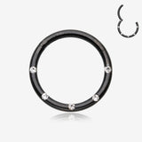 Blackline Multi-Gem Seamless Clicker Hoop Ring-Clear Gem