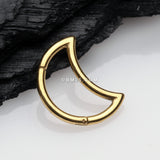 Detail View 1 of Golden Crescent Moon Seamless Clicker Hoop Ring