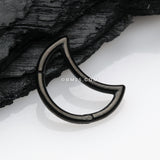 Detail View 1 of Blackline Crescent Moon Seamless Clicker Hoop Ring