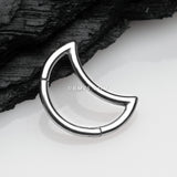 Detail View 1 of Crescent Moon Seamless Clicker Hoop Ring