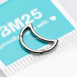Detail View 2 of Crescent Moon Seamless Clicker Hoop Ring