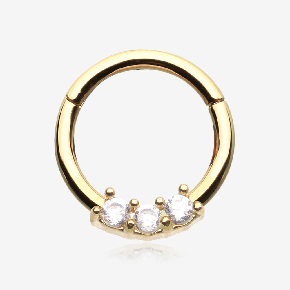 Golden Glistening Sparkle Seamless Clicker Ring-Gold - BM25.com