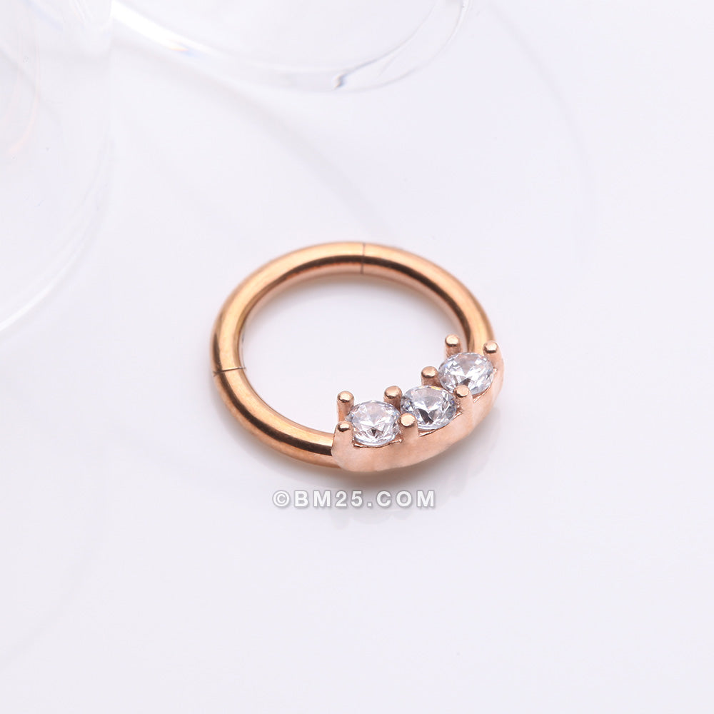 Detail View 1 of Rose Gold Glistening Sparkle Seamless Clicker Ring-Rose Gold