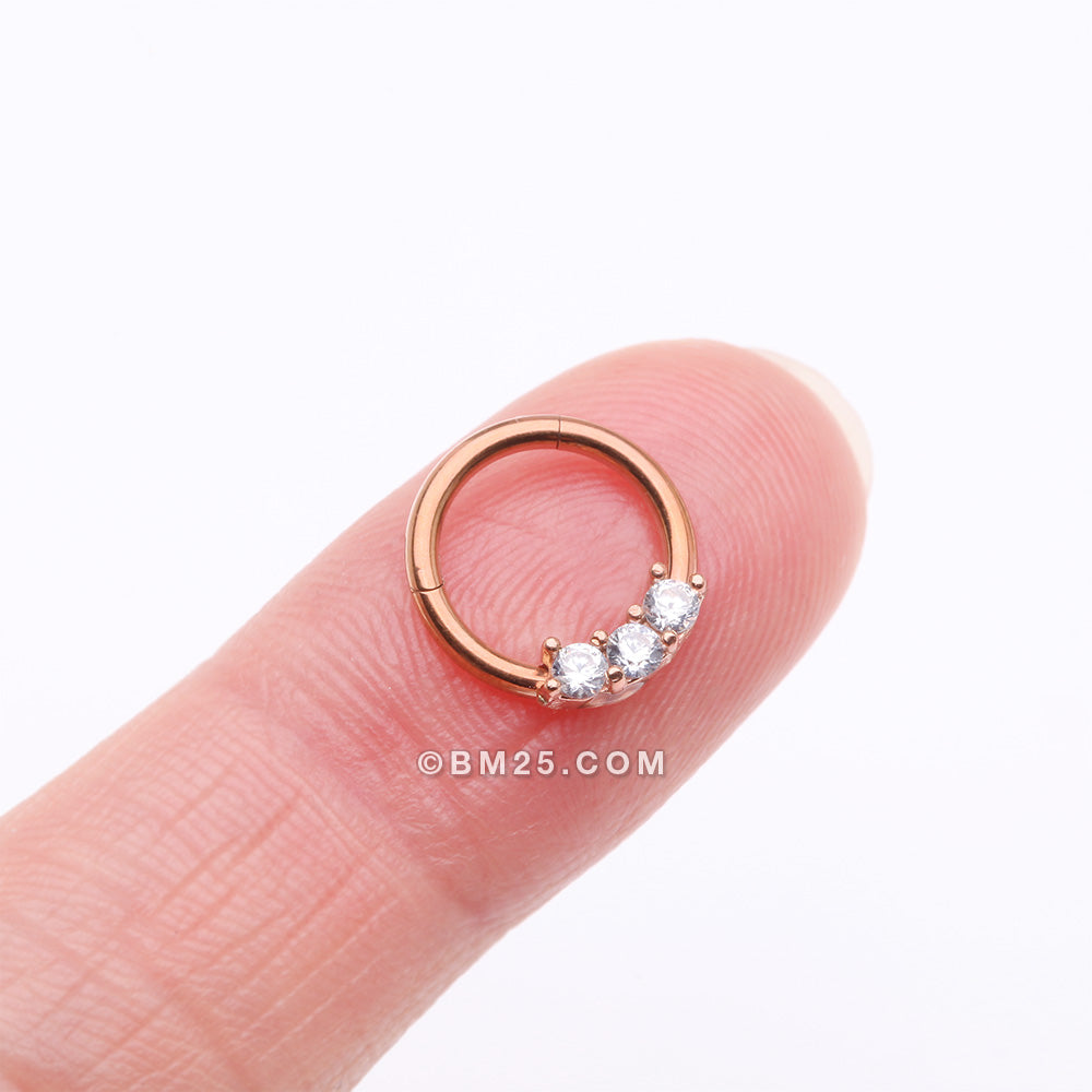 Detail View 2 of Rose Gold Glistening Sparkle Seamless Clicker Ring-Rose Gold