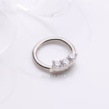 Detail View 1 of Glistening Sparkle Seamless Clicker Ring-Clear/White