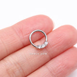 Detail View 2 of Glistening Sparkle Seamless Clicker Ring-Clear/White