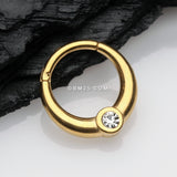 Detail View 1 of Golden Sparkle Eclipse Seamless Clicker Hoop Ring