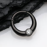 Detail View 1 of Blackline Sparkle Eclipse Seamless Clicker Hoop Ring