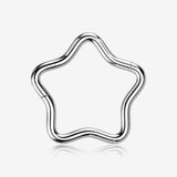 Implant Grade Titanium Star Basic Geometric Clicker Hoop Ring