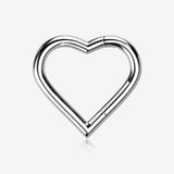 Implant Grade Titanium Heart Basic Geometric Clicker Hoop Ring
