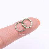 Detail View 2 of Implant Grade Titanium PVD Colorline Basic Seamless Hinged Clicker Hoop Ring-Green