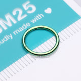 Detail View 4 of Implant Grade Titanium PVD Colorline Basic Seamless Hinged Clicker Hoop Ring-Green