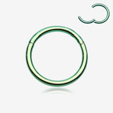Implant Grade Titanium PVD Colorline Basic Seamless Hinged Clicker Hoop Ring