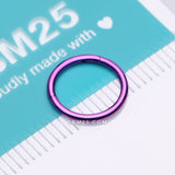 Detail View 4 of Implant Grade Titanium PVD Colorline Basic Seamless Hinged Clicker Hoop Ring-Purple