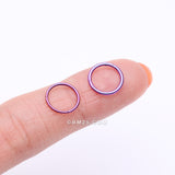 Detail View 2 of Implant Grade Titanium PVD Colorline Basic Seamless Hinged Clicker Hoop Ring-Purple