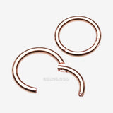 Detail View 1 of Implant Grade Titanium PVD Rose Gold Basic Seamless Hinged Clicker Hoop Ring