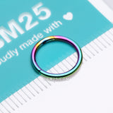 Detail View 4 of Implant Grade Titanium PVD Colorline Basic Seamless Hinged Clicker Hoop Ring-Rainbow