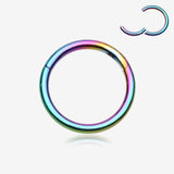 Implant Grade Titanium PVD Colorline Basic Seamless Hinged Clicker Hoop Ring
