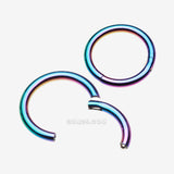 Detail View 1 of Implant Grade Titanium PVD Colorline Basic Seamless Hinged Clicker Hoop Ring-Rainbow