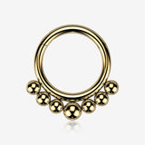 Implant Grade Titanium Golden Bali Beads Clicker Hoop Ring