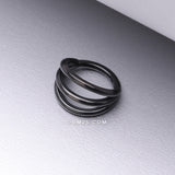 Detail View 1 of Implant Grade Titanium Blackline Triple Row Hoops Steel Seamless Clicker Hoop Ring
