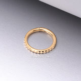 Detail View 1 of Implant Grade Titanium Golden Pyramid Studded Geometric Seamless Clicker Hoop Ring