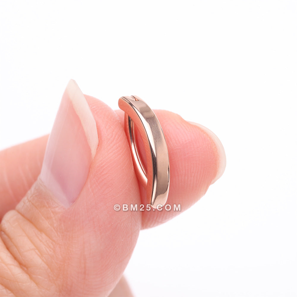Detail View 2 of Implant Grade Titanium Rose Gold Minimalist Curved Bar Belly Clicker