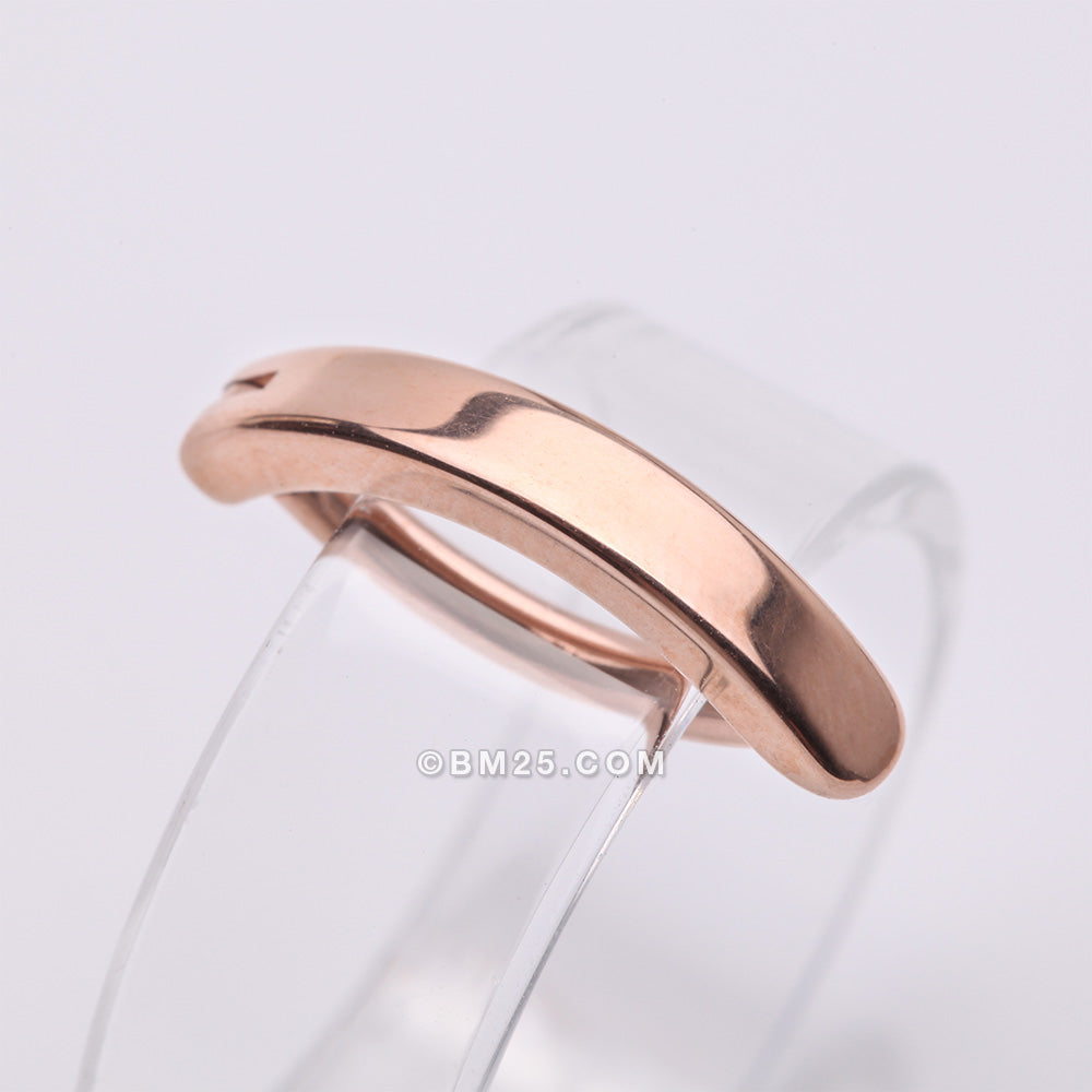 Detail View 1 of Implant Grade Titanium Rose Gold Minimalist Curved Bar Belly Clicker