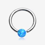 Fire Opal Basic Bendable Twist Hoop Ring-Blue