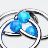 Detail View 2 of Fire Opal Basic Bendable Twist Hoop Ring-Blue