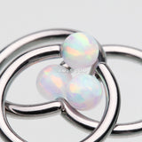 Detail View 2 of Fire Opal Basic Bendable Twist Hoop Ring-White