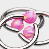 Detail View 2 of Fire Opal Basic Bendable Twist Hoop Ring-Pink