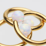 Detail View 2 of Golden Fire Opal Basic Bendable Twist Hoop Ring-White