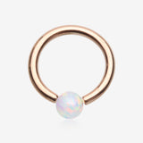 Rose Gold Fire Opal Basic Bendable Twist Hoop Ring