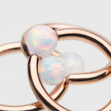 Detail View 2 of Rose Gold Fire Opal Basic Bendable Twist Hoop Ring-White