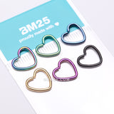 Detail View 3 of 6 Pcs of Assorted Color Colorline Heart Bendable Hoop Ring Package