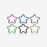 6 Pcs of Assorted Color Colorline Star Bendable Hoop Ring Package