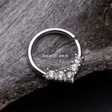Detail View 1 of Brilliant Sparkle Chevron Bendable Hoop Ring-Clear Gem