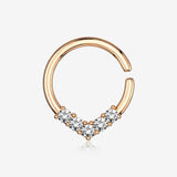 Rose Gold Brilliant Sparkle Chevron Bendable Hoop Ring